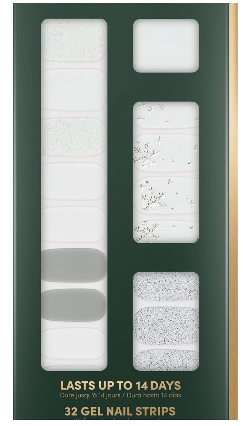 Dashing Diva GLOSS Ultra Shine Gel Palette, Frosted Skates, Holiday Collection, 32ct, Nail Strips