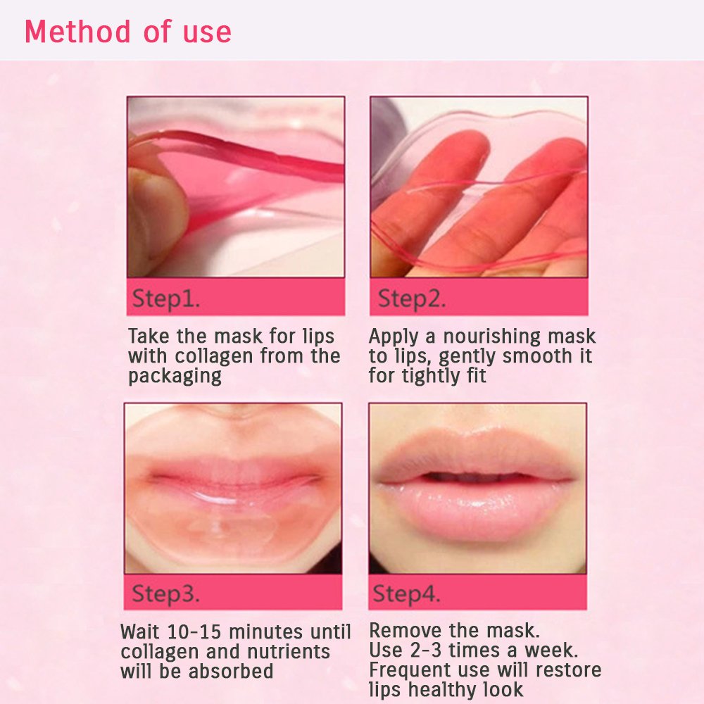 BIOAQUA Lip Plumper Collagen Nourishing Crystal Pink Lip Mask Natural Shiny Moisturizing Smooth Texture Healthy Elasticity (100) Beauty and Personal Care BIOAQUA