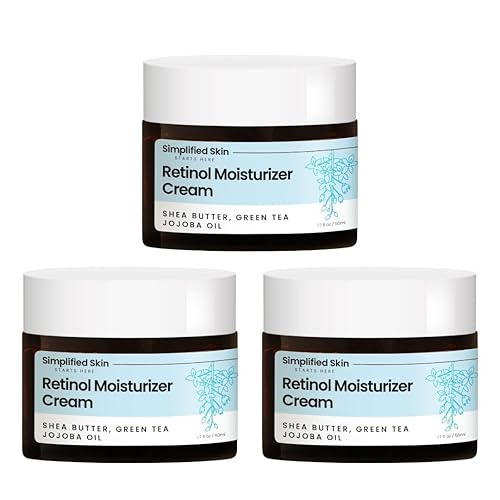Retinol Cream for Face (3-Pack) - 2.5% Retinol Moisturizer for Fine Lines, Firming & Collagen Boost - Anti-Aging Night Wrinkle Cream with Hyaluronic Beauty & Personal Care Simplified Skin