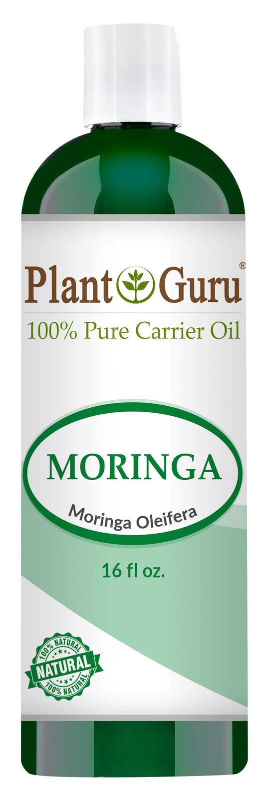 Plant Guru Moringa Seed Oil 16 oz. Cold Pressed 100% Pure Natural - Skin, Body And Face. Great for Hair & More! Beauty & Personal Care Plant Guru