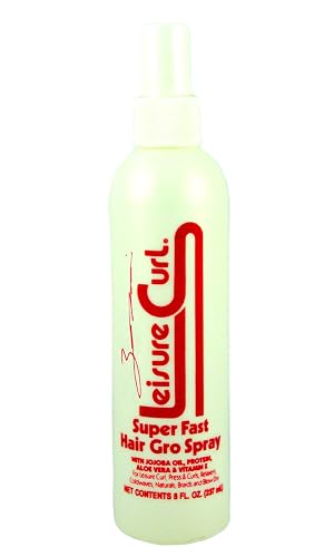 Leisure Curl Super Fast Hair Gro 8, fl oz - Leave-In Spray With Cold Pressed Jojoba Oil, Aloe Vera & Vitamin E for Anti-Breakage Natural Heal | Good Beauty & Personal Care Leisure Curl