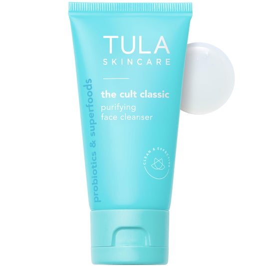 TULA Skin Care The Cult Classic Purifying Face Cleanser (Travel-Size) | Gentle and Effective Face Wash, Makeup Remover, Nourishing and Hydrating | Beauty & Personal Care TULA