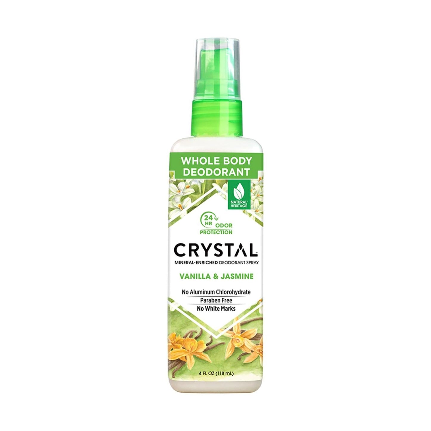 CRYSTAL Deodorant Mineral Deodorant Spray, Vanilla Jasmine, 4.0 oz, White (41991) Beauty and Personal Care Crystal Essence