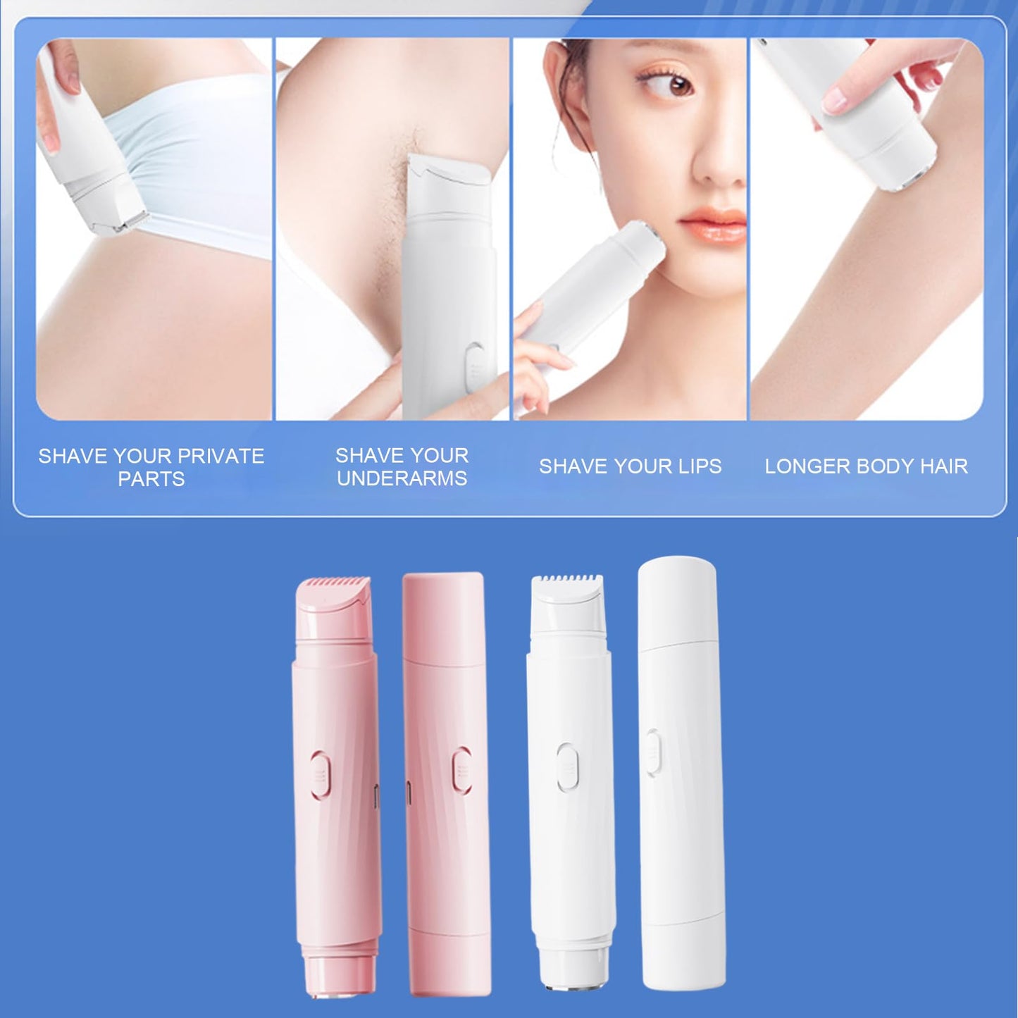 Electric Face Hair Removers Hair Removal Device Bikinis Line Trimming Tool Washable Device Suitable for Woman Body Use Bikinis Trimmer for Women Beauty and Personal Care Decours