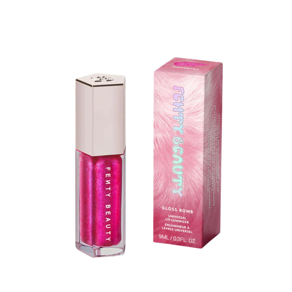 FENTY BEAUTY Gloss Bomb Universal Lip Luminizer - Wattab!*%#: 3D Electric Fuchsia Shimmer Lip Gloss 0.3 Fl Oz
