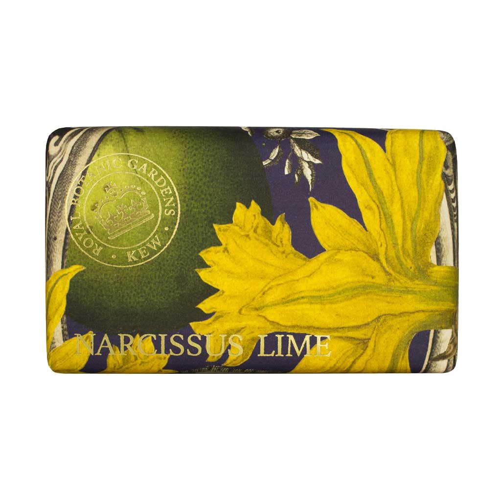 Royal Botanical Gardens, Kew Narcissus Lime Luxury Shea Butter Soap 240g Beauty & Personal Care The English Soap Company