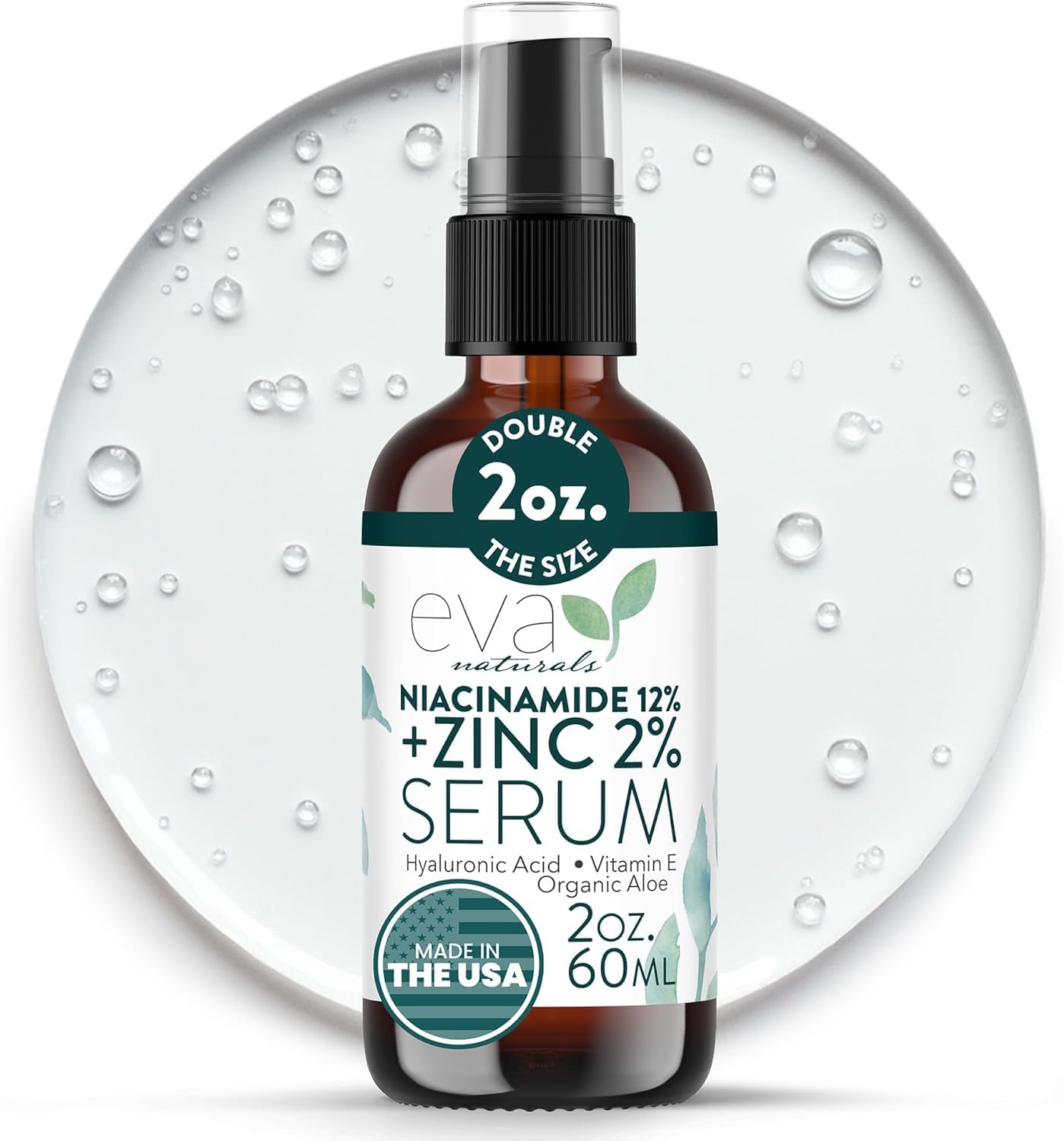 Niacinamide 12% Serum for Face w/Zinc & Hyaluronic Acid - Vitamin B3 & E Pore Minimizer for Dark Spot Corrector, Even Skin Tone, Oil Control Beauty & Personal Care Eva Naturals