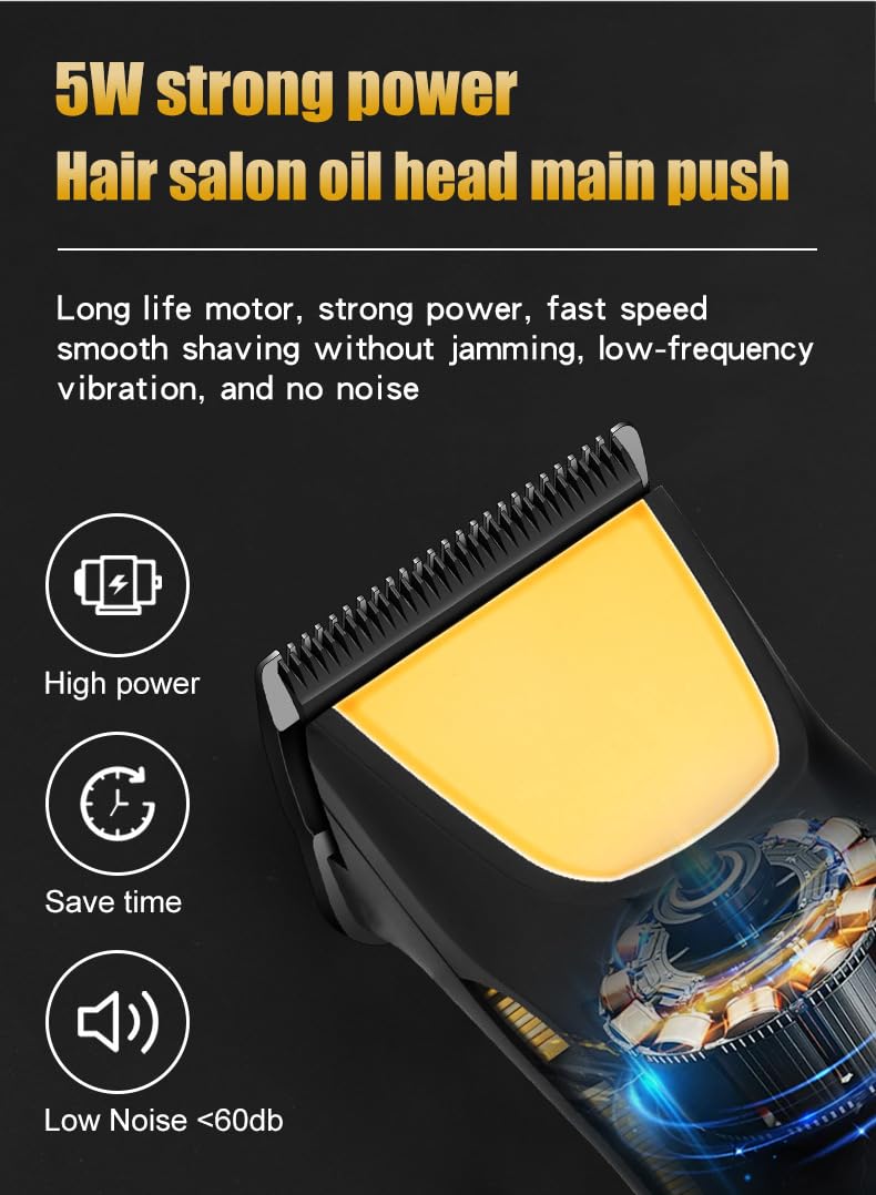 GLESVOWIO USB Rechargeable Men Hair Clipper with LED Display and 4 Limit Combs Professional Cordless Clippers & Beard Trimmer Grooming Kit Electric Beauty and Personal Care GLESVOWIO