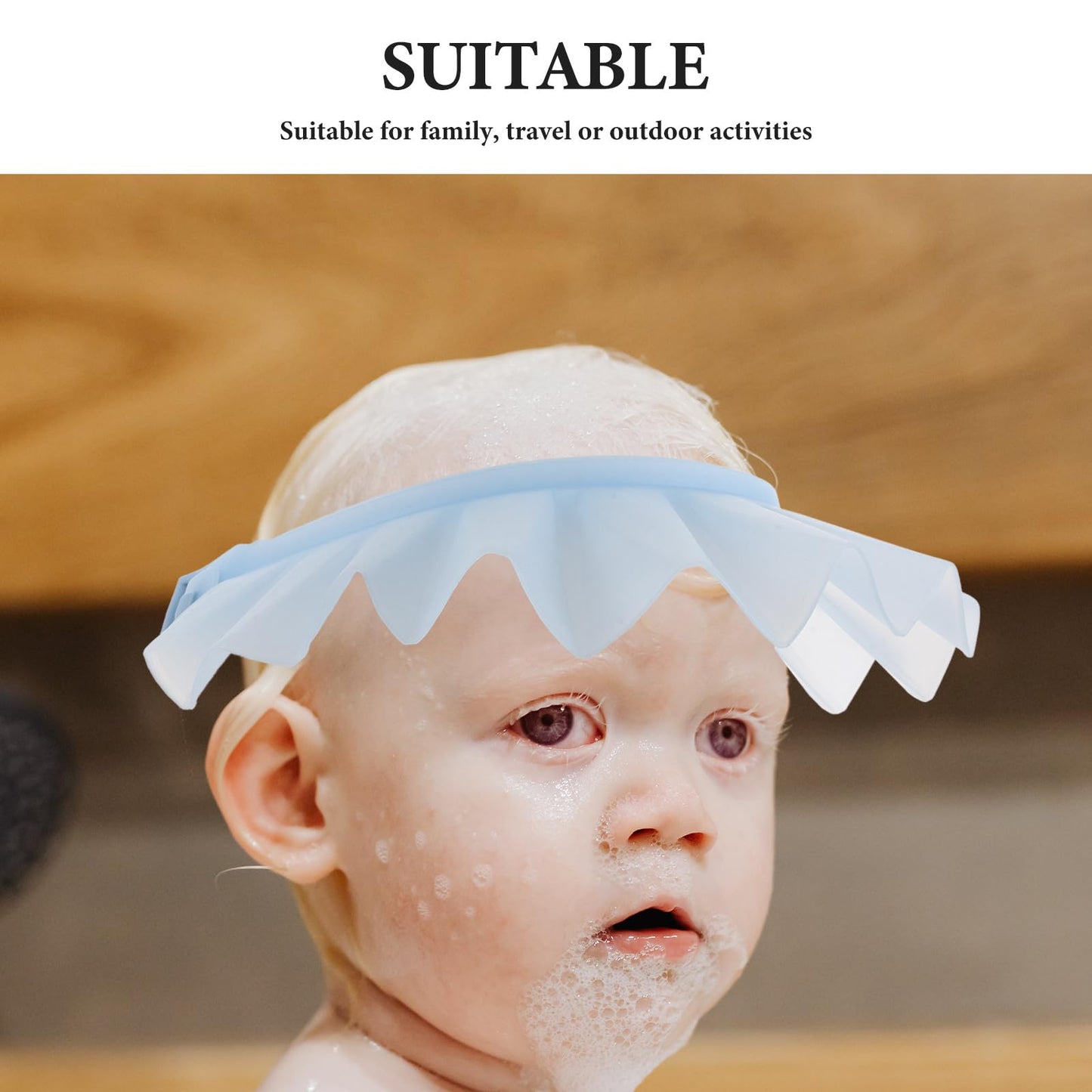 ibasenice Shower Cap Adjustable: Shampoo Bath Bathing Hat - Washing Hair Bathing Protection Shield For Elderly No Water In Eye/Ear Blue Beauty and Personal Care ibasenice
