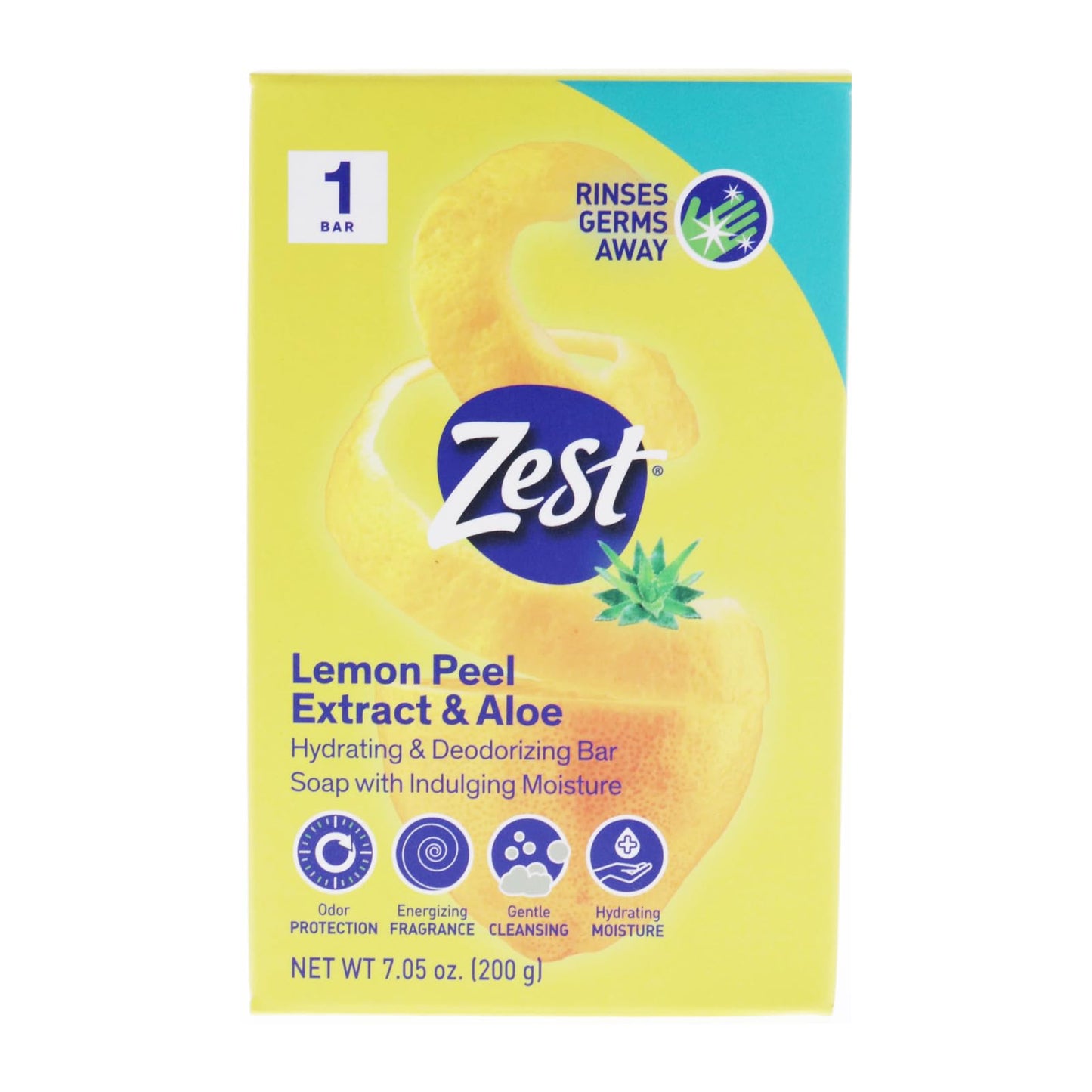 Zest Bar Soap - Lemon Bar Soap - Refreshing Scent - Hydrating Body Soap - Paraben-Free Soap - Suitable for All Skin Types - Lemon Peel - 7 oz Beauty & Personal Care Zest