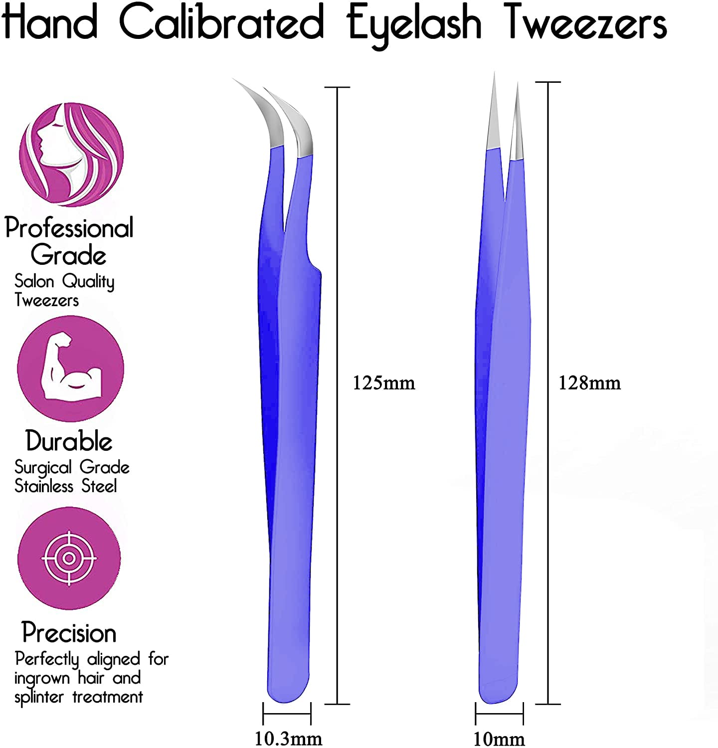 SIVOTE Eyelash Extension Tweezers for Classic & Volume Lashes, 2-Pack, Purple Beauty & Personal Care SIVOTE