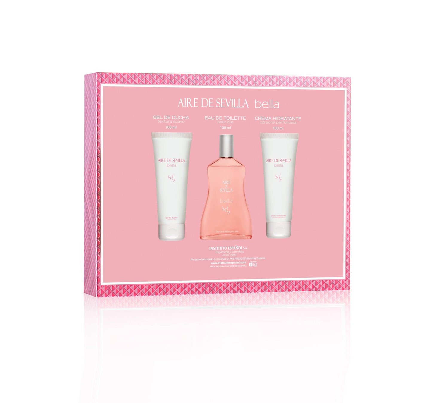 Instituto Español Aire de Sevilla Bella Gift Set for Women,Travel Size Eau de Toilette, Body Gel & Body Lotion (100 ml / 3.4 fl oz Each) Beauty & Personal Care Instituto Español