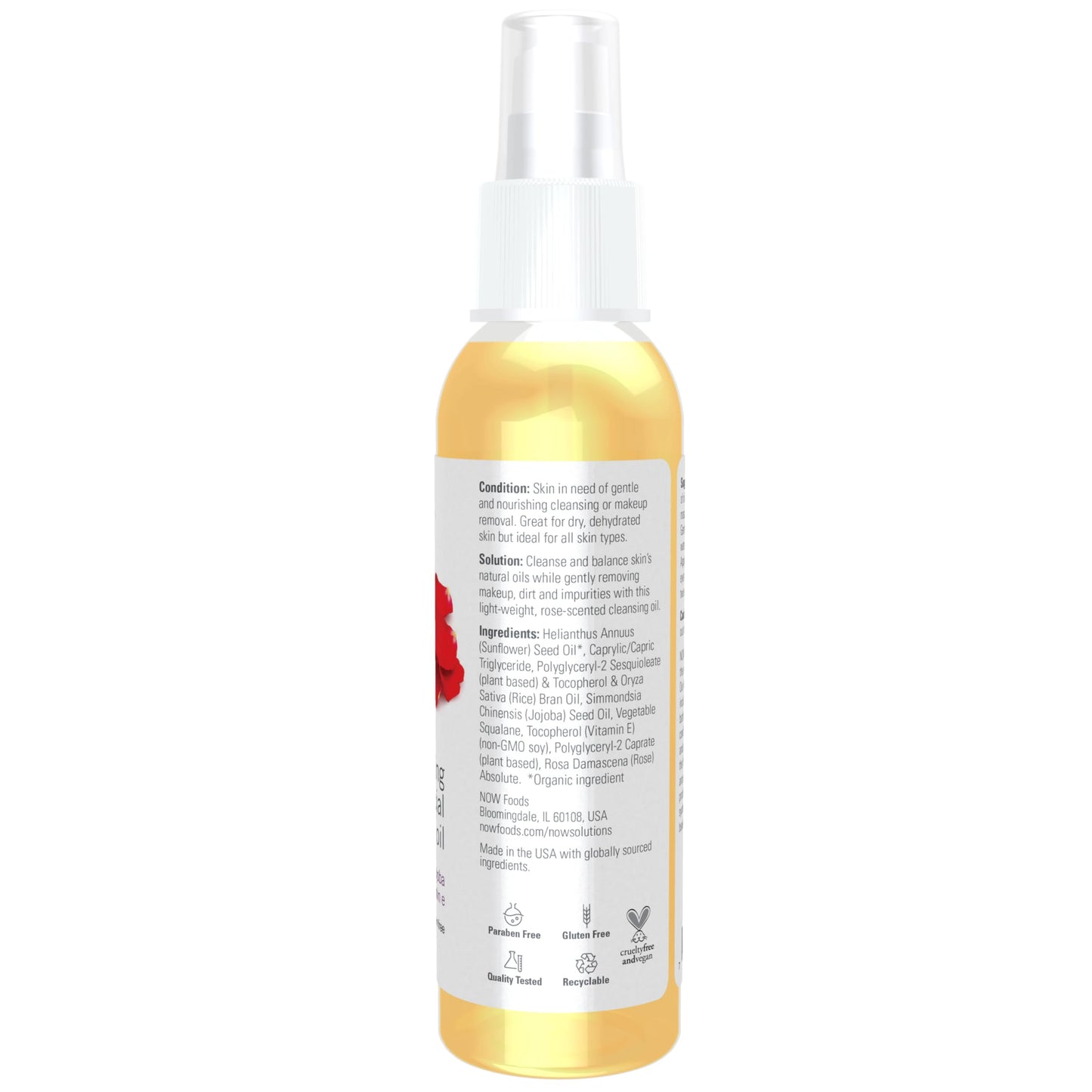 NOW Solutions, Soothing Rose Facial Cleansing Oil With Jojoba Oil, Vitamin E and Rose Absolute, 4 Fluid Ounce Beauty & Personal Care NOW Foods
