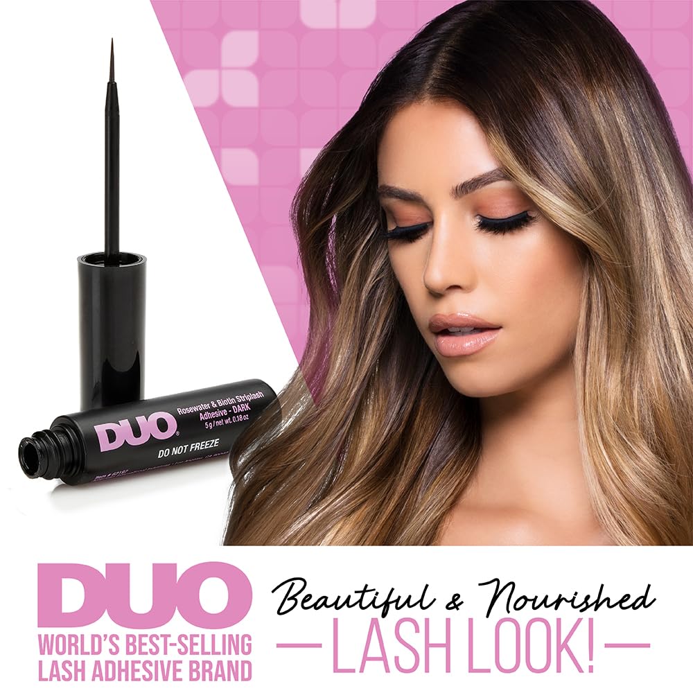 DUO Eyelash Glue - Rosewater & Biotin Strip Lash Adhesive with Eyeliner Effect, Dark Tone, 0.18 oz Beauty & Personal Care DUO