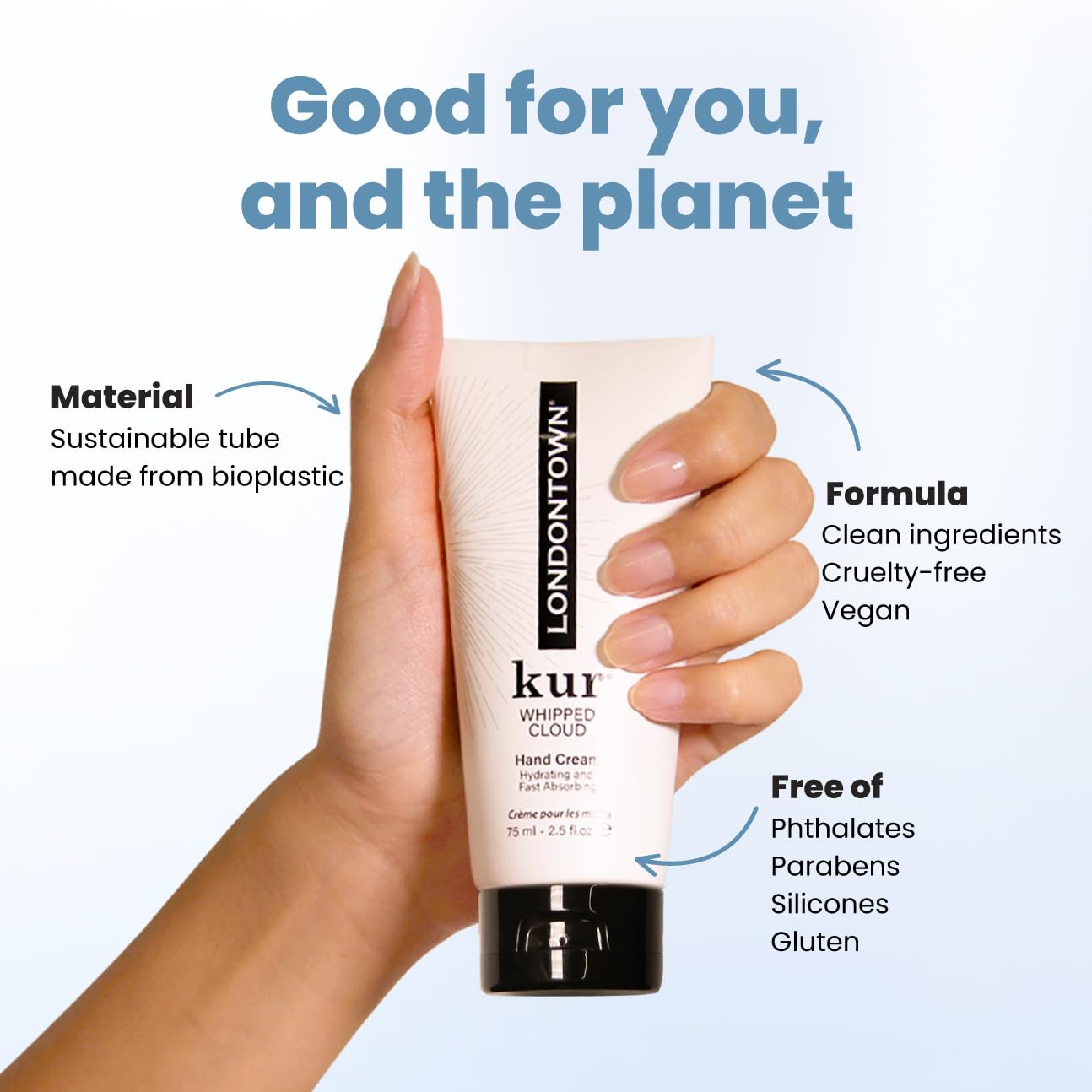LONDONTOWN kur Whipped Cloud Hydrating, Moisturizing & Fast Absorbing Hand Cream, Vegan & Cruelty Free - 2.5fl oz, 1 Pack Beauty & Personal Care LONDONTOWN