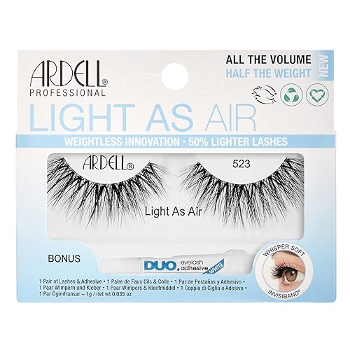 ARDELL Light As Air 523, plus a Bonus DUO Adhesive, 1g Clear Beauty & Personal Care Ardell