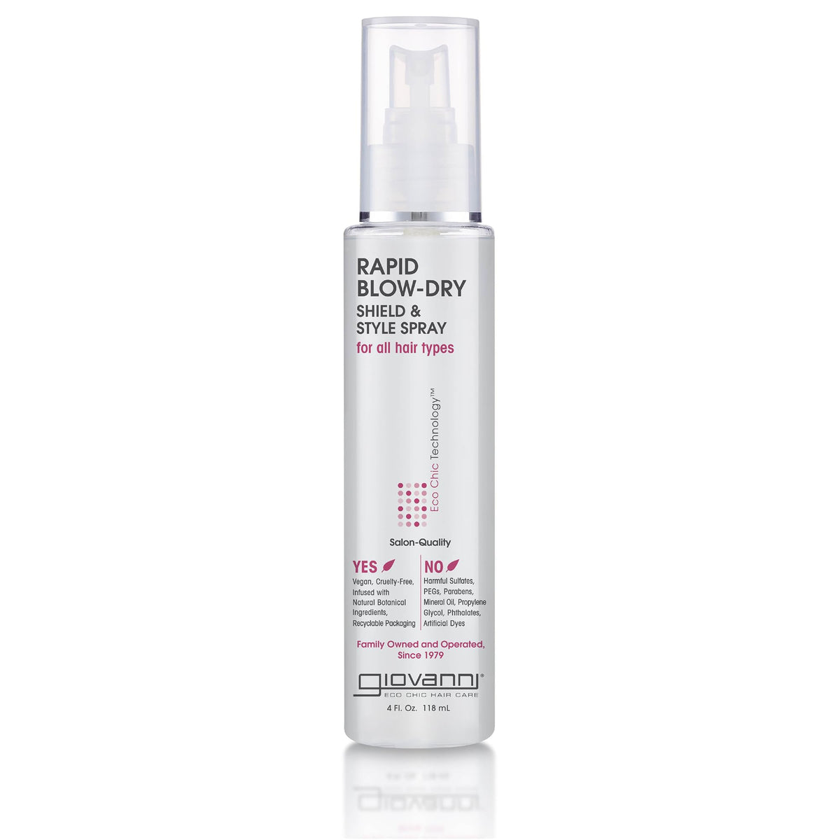 GIOVANNI Rapid Blow Dry Shield & Style Spray - Heat Protection Spray for All Hair Types, Dryer Heat Protectant for Women & Men, Quick Blowout Styling Beauty & Personal Care GIOVANNI