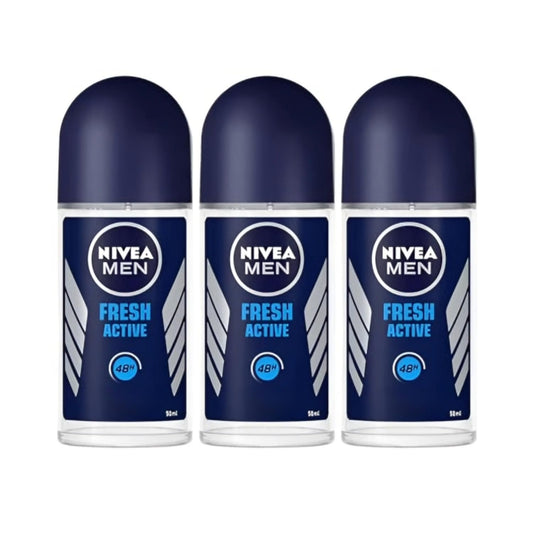 Nivea Men Fresh Active Roll-On Deodorant - 1.69 fl oz - Pack of 3 Beauty and Personal Care NIVEA