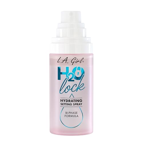 L.A. Girl H2O Lock Setting Spray, Bi-Phase Hydrating Makeup Setting Mist with Aloe Vera, Vitamin E, Cucumber Extract, Dewy Finish, Long-Lasting G97882 Beauty & Personal Care L.A. Girl