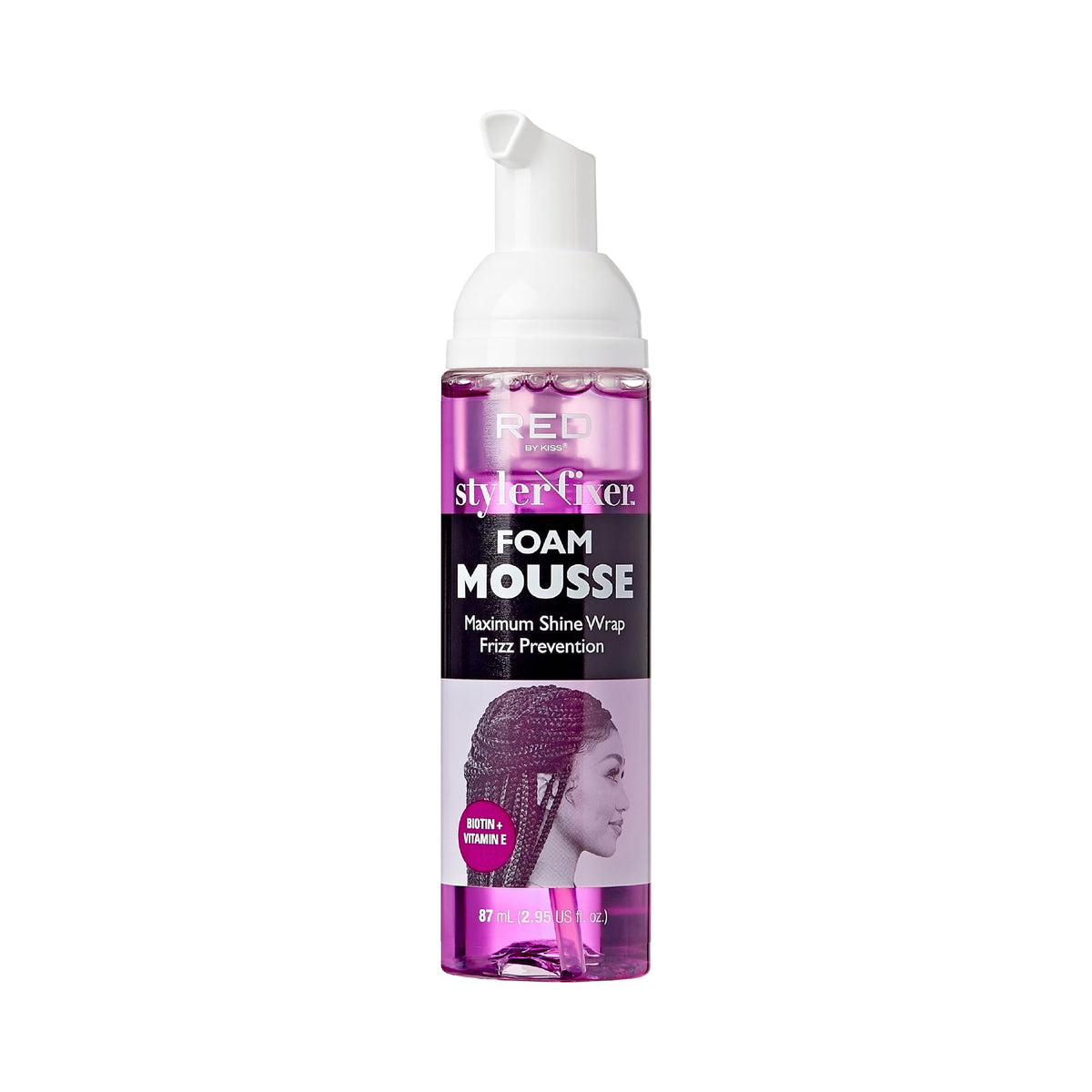 Red by Kiss Foaming Mini Travel Size Mousse, Maximum Shine Wrap Mousse, Reduce & Prevent Frizz, Define Curls, Hold Styles, Nourishes Dry & Crips Hair Beauty & Personal Care Red by Kiss