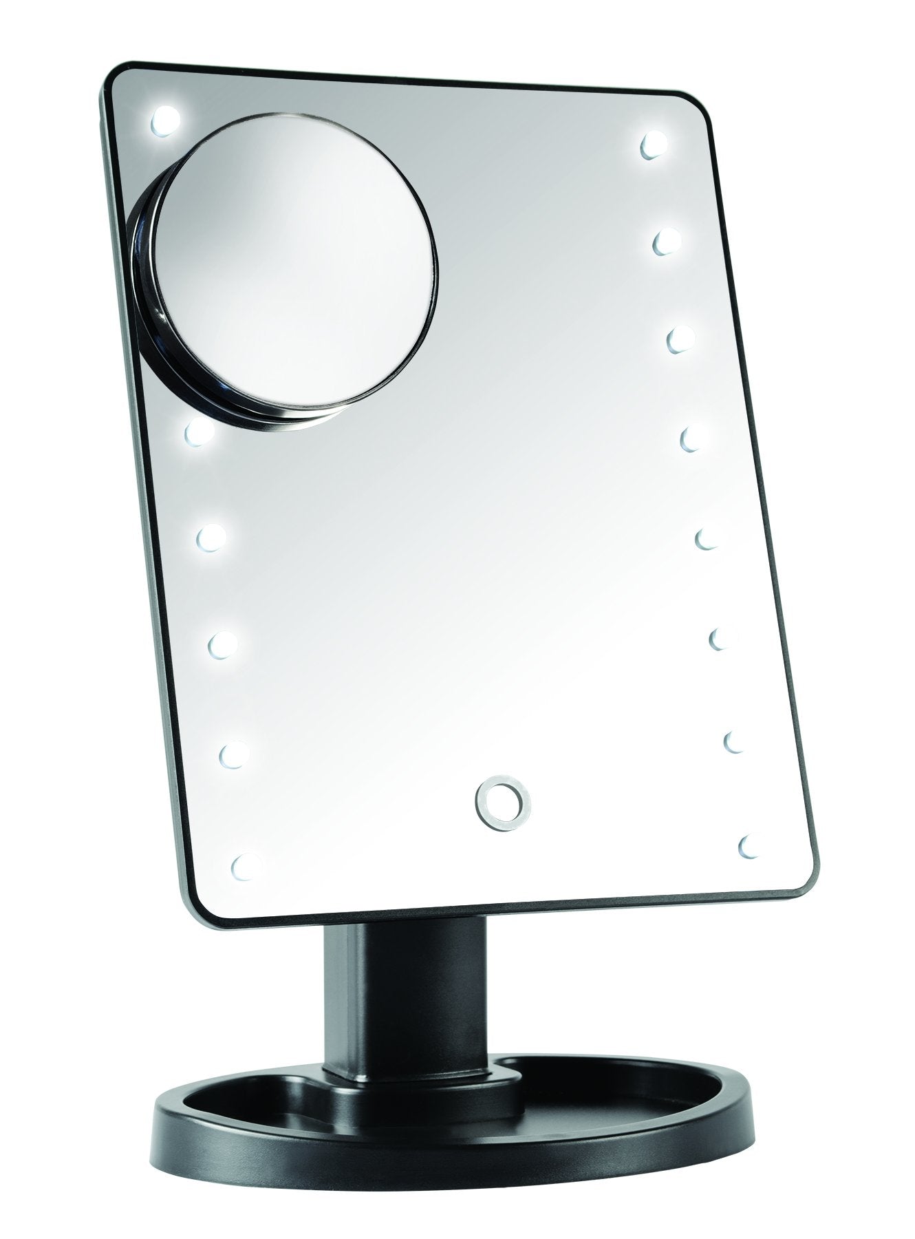 IdeaWorks Light-Up Mirror-Large Mirror with 16 LED Lights for Make-Up, Tweezing, & Other Facial Applications-Rotating Mirror-Magnifier Option-Built-in Beauty & Personal Care IdeaWorks