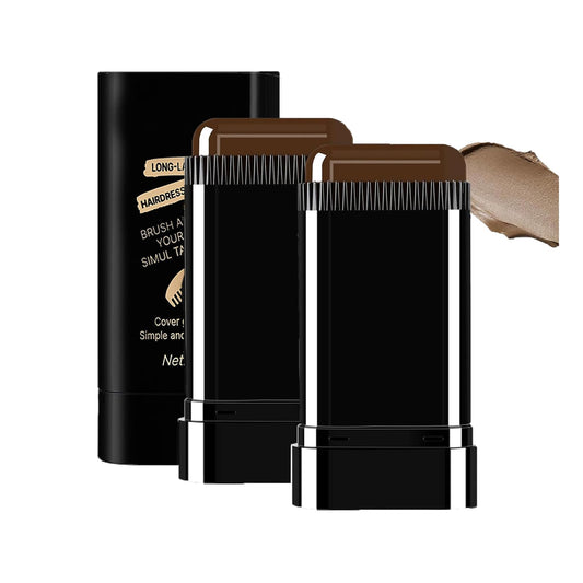 2-in-1 Hair Color Stick & Comb, Long-Lasting Waterproof Color,Sweat-Proof, Quick Root Touch-Up, Coloring Tool - For Women & Men (BROWNISH BLACK)