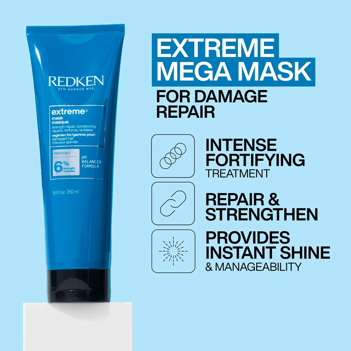 Redken Extreme Hair Mask For Damanged, Brittle Hair - Fortifies & Strengthens, 8.5 Fl Oz Beauty & Personal Care Redken