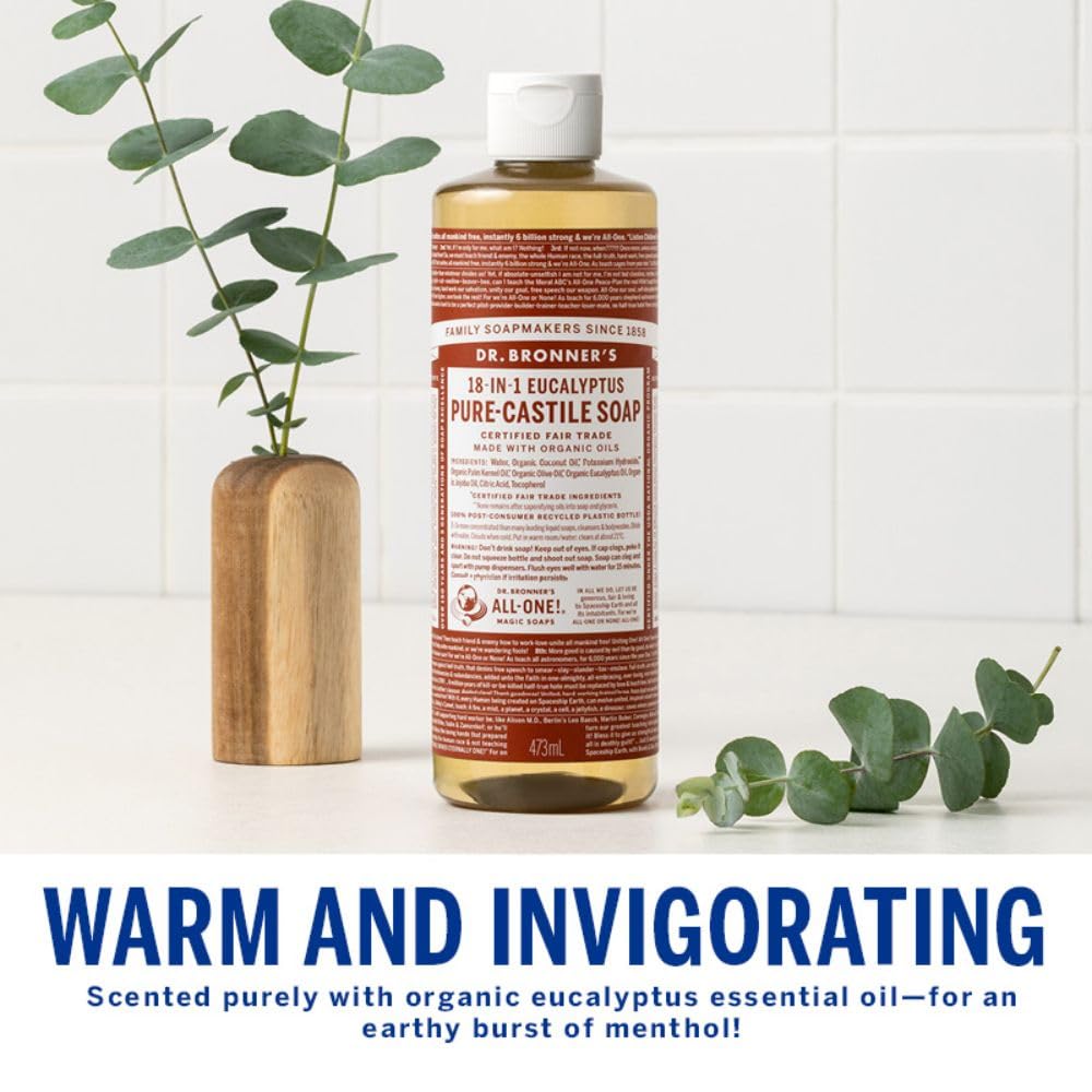 Dr. Bronner's - Pure-Castile Liquid Soap (Eucalyptus, 2 Ounce) - Made with Organic Oils, 18-in-1 Uses: Face, Body, Hair, Laundry, Pets and Dishes Beauty & Personal Care Dr. Bronner's