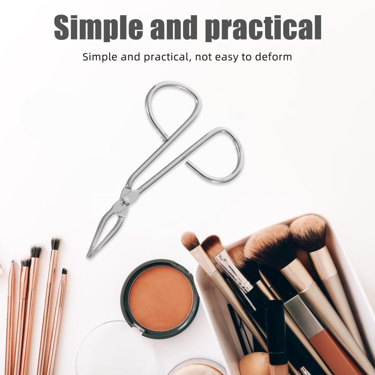 Luxshiny 2Pcs Stainless Steel Scissor Tweezers for Eyebrow Grooming Eyebrow Tweezers for Women Lash Applicator Tool Facial Hair Removal Travel Makeup Beauty and Personal Care Luxshiny