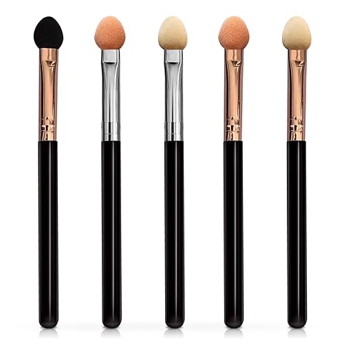 UorPoto Eyeshadow Applicators Sponge Double Sided Reusable 5Pcs Professional Blendable Organic Foam Tip Makeup Eye Shadow Applicator Brush Set Beauty & Personal Care UorPoto