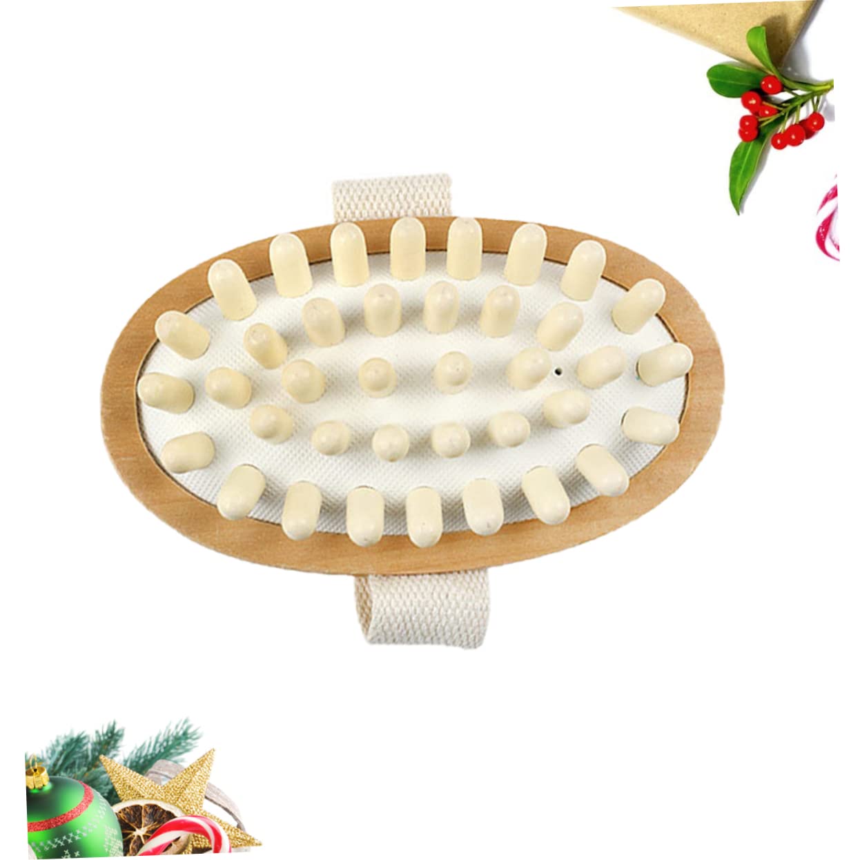 Beaupretty Wooden Spa Handheld Cushion Body Brush for Exfoliating Tool for Smooth Skin Invigorate Circulation Lymphatic Flow for Post Shower Use Beauty and Personal Care Beaupretty