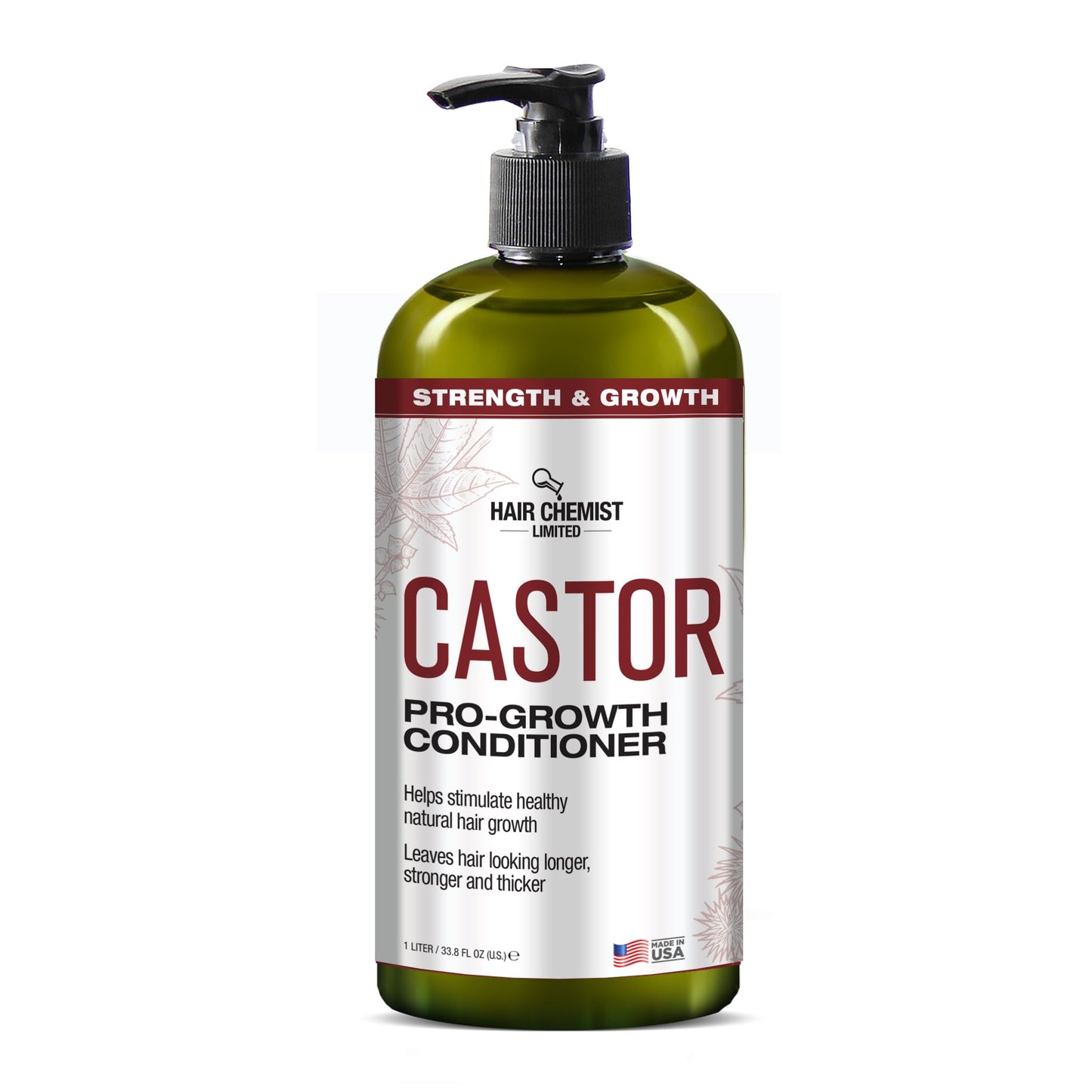 Hair Chemist Castor Pro-Growth Shampoo 33.8 oz. AND Conditioner 33.8 oz. 2-PC Boxed Gift Set - Made with Natural Castor Oil for Hair Growth, Sulfate Beauty & Personal Care Hair Chemist