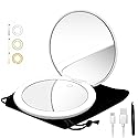 LED Lighted Compact Magnifying Travel Makeup Mirror - 5 inches Double Sided 1X/10X Magnification, USB Rechargeable 1000mAh, Touch Screen, 56 High-CRI Beauty & Personal Care merifun