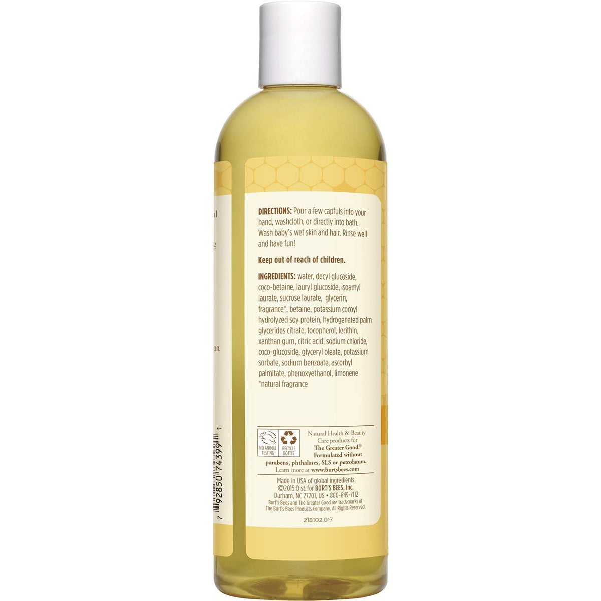 Burt's Bees Baby Shampoo & Wash, Original Tear Free Baby Soap - 12 Ounce Bottle