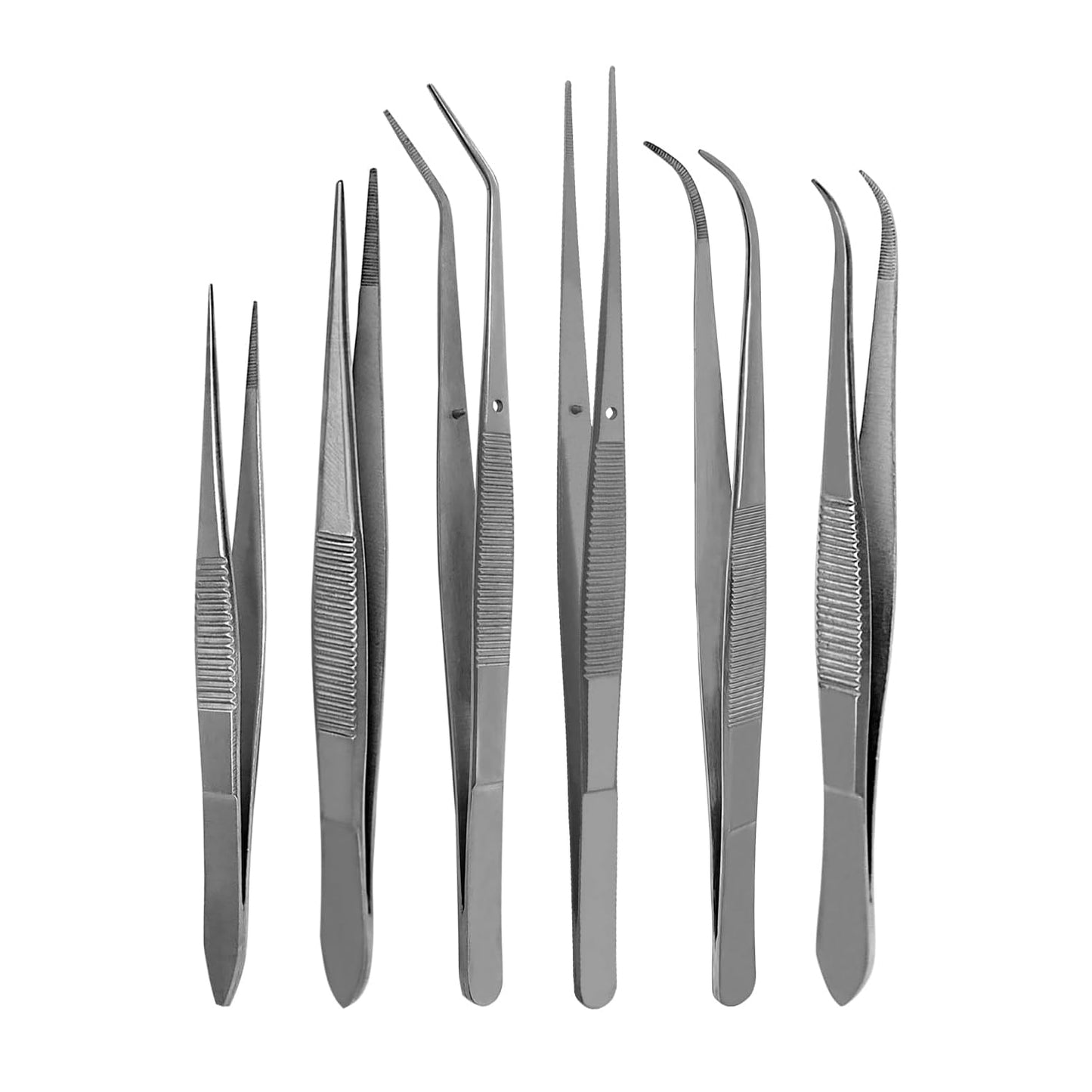 Fine Point - Micro Tweezers Forceps - Splinter Remover Pliers Stainless Steel Straight & Curved, Sets (6 pcs Set (3Str/3cud)) Beauty and Personal Care SURGICAL ONLINE