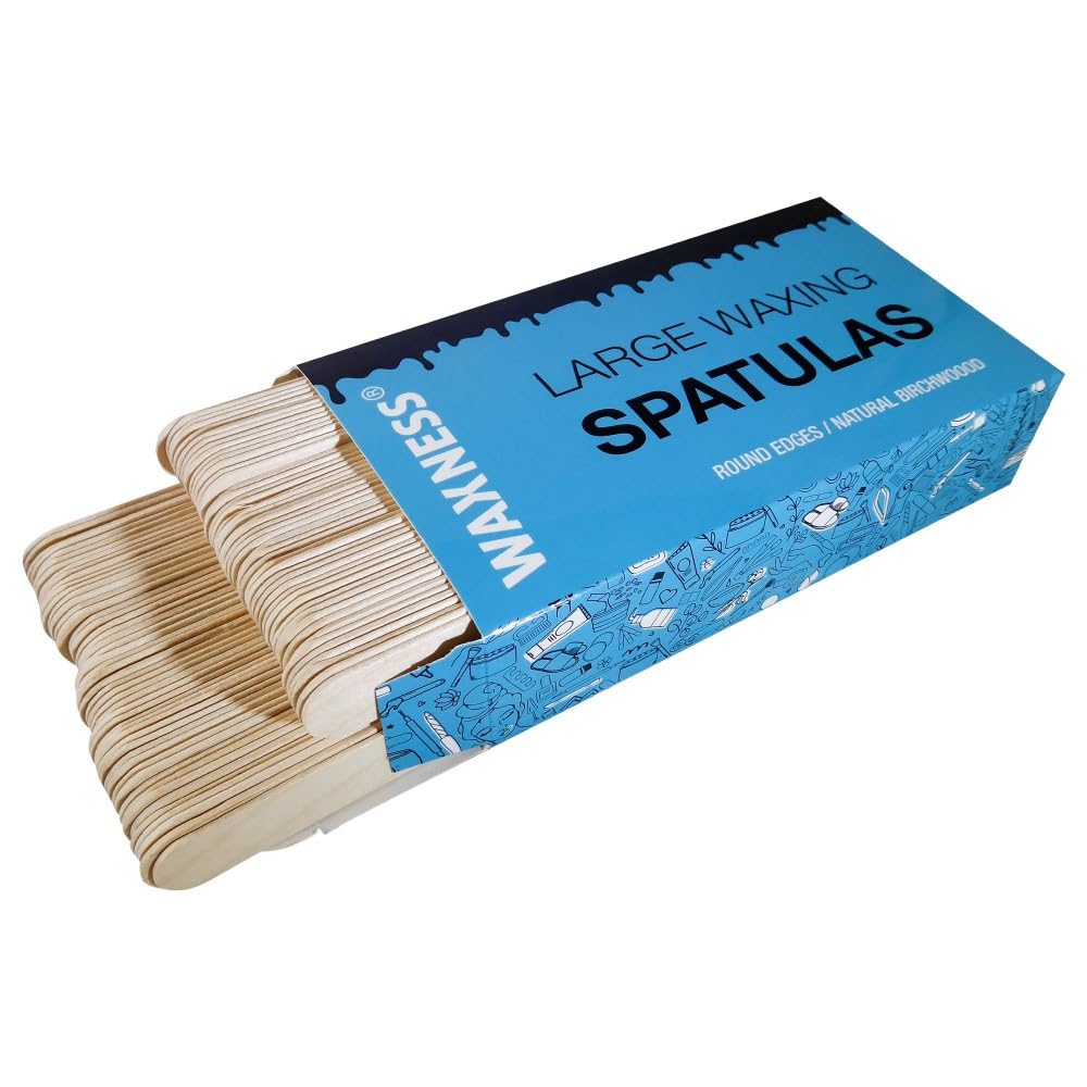 Waxness Body Waxing Wooden Round Edge Spatula Applicator 100pk Pack of 5 Beauty and Personal Care Waxness