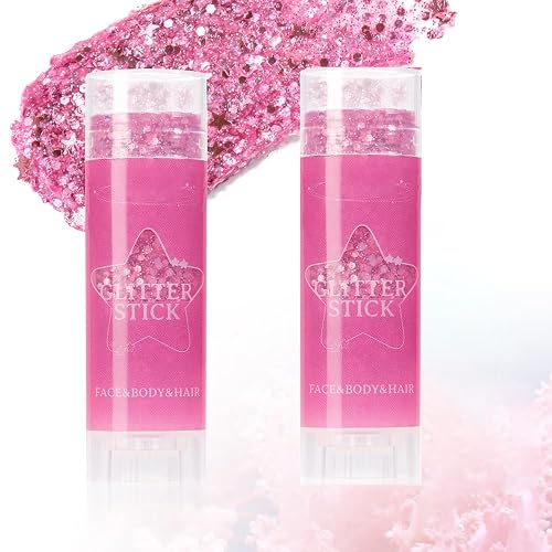 TAIKELOP 2 PCS Face Body Glitter, Face Glitter Body Gel Sequins Shimmer Liquid Eyeshadow, Hair Glitter Sparkles Chunky Face Glitter Gel for Girls Beauty & Personal Care TAIKELOP