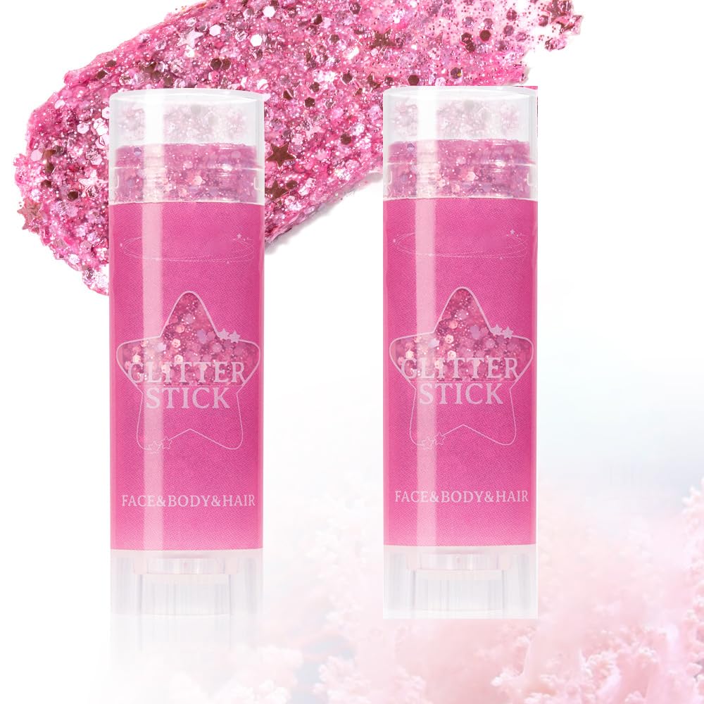 TAIKELOP 2 PCS Face Body Glitter, Face Glitter Body Gel Sequins Shimmer Liquid Eyeshadow, Hair Glitter Sparkles Chunky Face Glitter Gel for Girls Beauty & Personal Care TAIKELOP