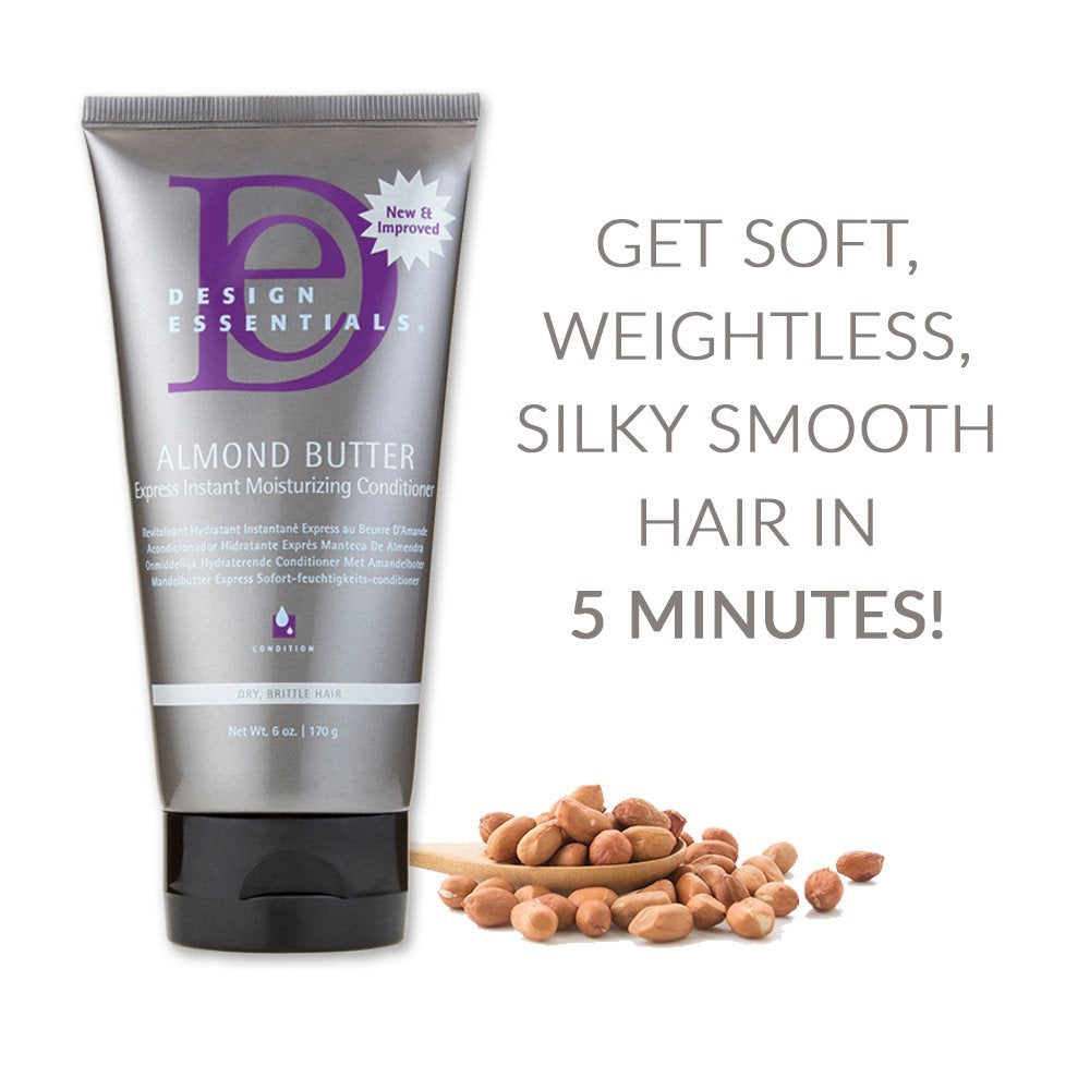 Design Essentials Almond Butter Express Instant Moisturizing Conditioner, For Hydrating and Moisturizing Dry, Brittle Hair, 6 oz (Pack of 1)