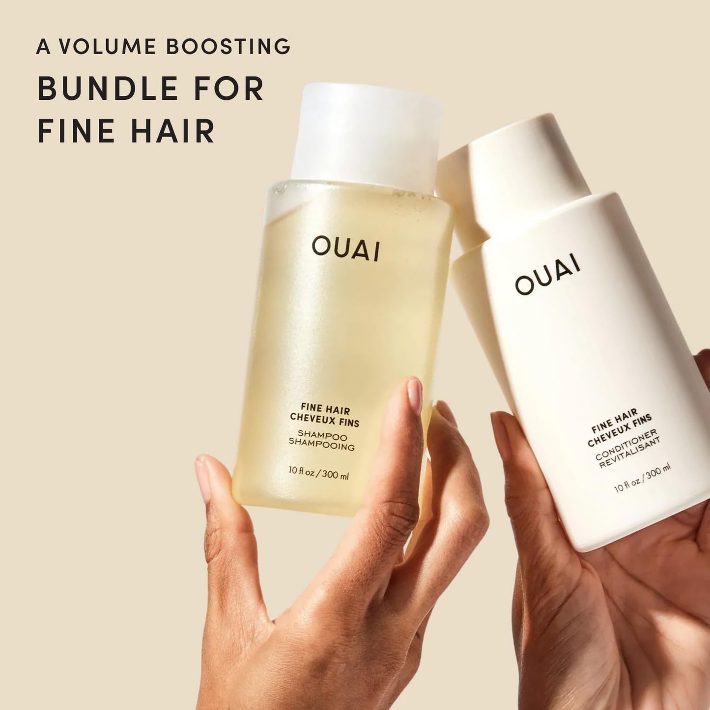 OUAI Fine Hair Shampoo & Conditioner Set, Travel Size - Volumizing Shampoo & Conditioner - With Strengthening Keratin, Biotin & Chia Seed Oil Beauty & Personal Care OUAI
