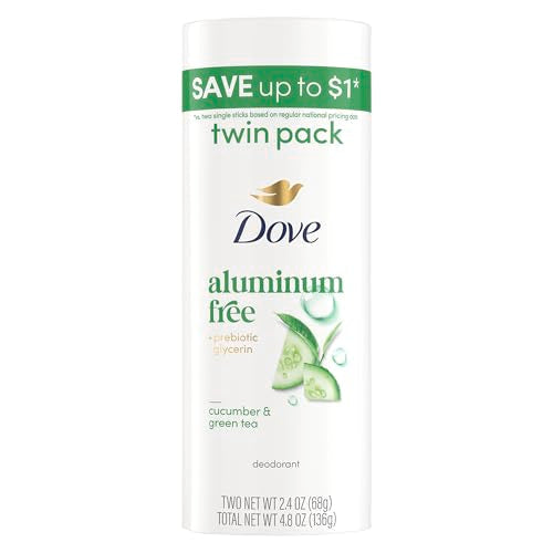 Dove Deodorant Stick 2 pk Cucumber & Green Tea for 72 Hour Odor Protection Aluminum Free 2.4 oz Beauty and Personal Care Dove