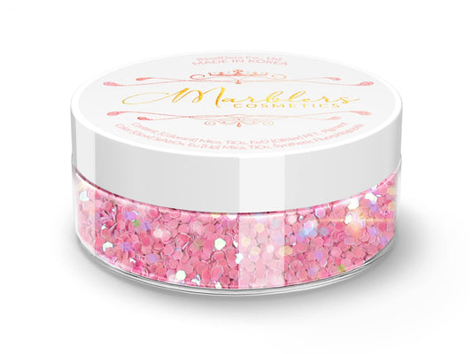 MARBLERS Mermaid Shaped Face & Body Glitter [Pink] 0.18oz (5g) | Chunky | Chopped | Flake | Non-Toxic | Vegan | Cruelty-Free | Festival, Rave & Party Beauty & Personal Care MARBLERS