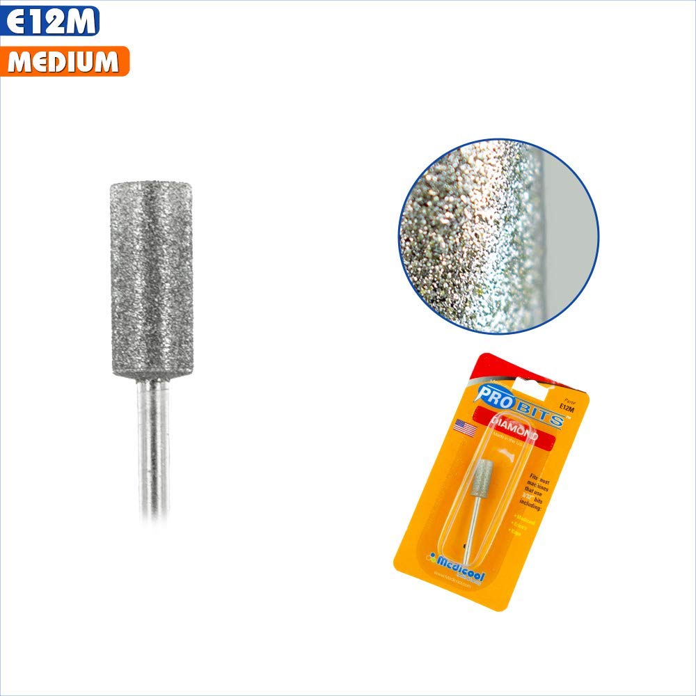 Medicool Diamond Barrel Filing and Shaping Manicure and Pedicure Nail Tool Bit | E12M Beauty & Personal Care Medicool