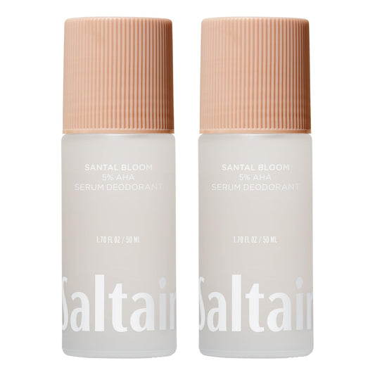 Saltair Serum Deodorant 2 Pack - Santal Bloom Scent - 5% AHA - Aluminum-Free Odor Control for Women & Men - Mandelic Acid Deodorant with Lactic Acid Beauty and Personal Care Saltair