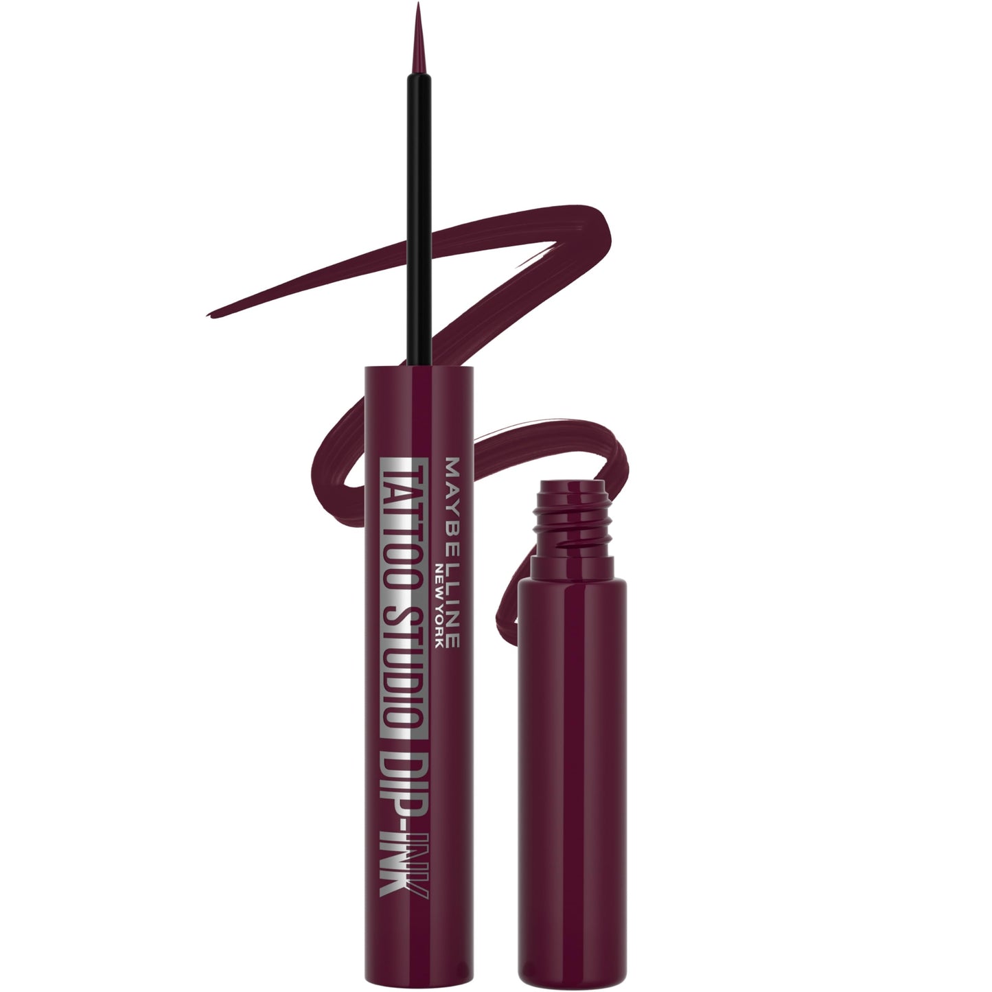 MAYBELLINE Tattoo Studio Dip-Ink Liquid Eyeliner, Waterproof Eyeliner With Up to 24 Hour Wear, Burgundy Boost, 1 Count Beauty & Personal Care MAYBELLINE