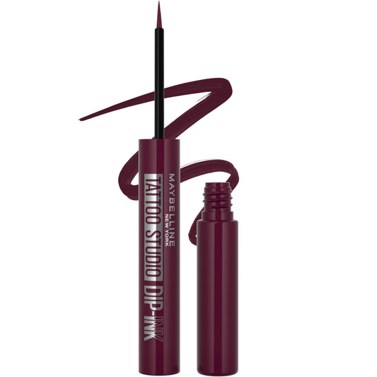 MAYBELLINE Tattoo Studio Dip-Ink Liquid Eyeliner, Waterproof Eyeliner With Up to 24 Hour Wear, Burgundy Boost, 1 Count Beauty & Personal Care MAYBELLINE