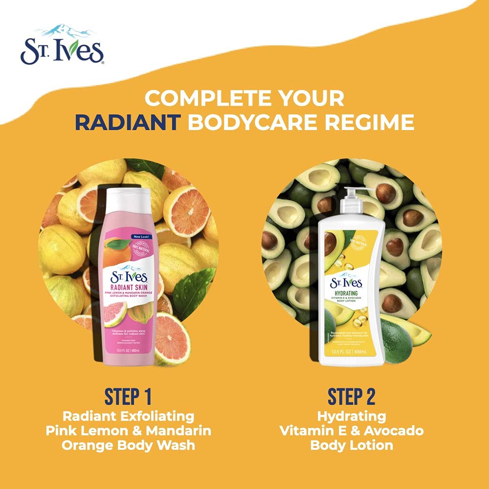 St. Ives Radiant Skin Body Wash Pink Lemon and Mandarin Orange, 13.5 Fl Oz (Pack of 1) Beauty & Personal Care St. Ives