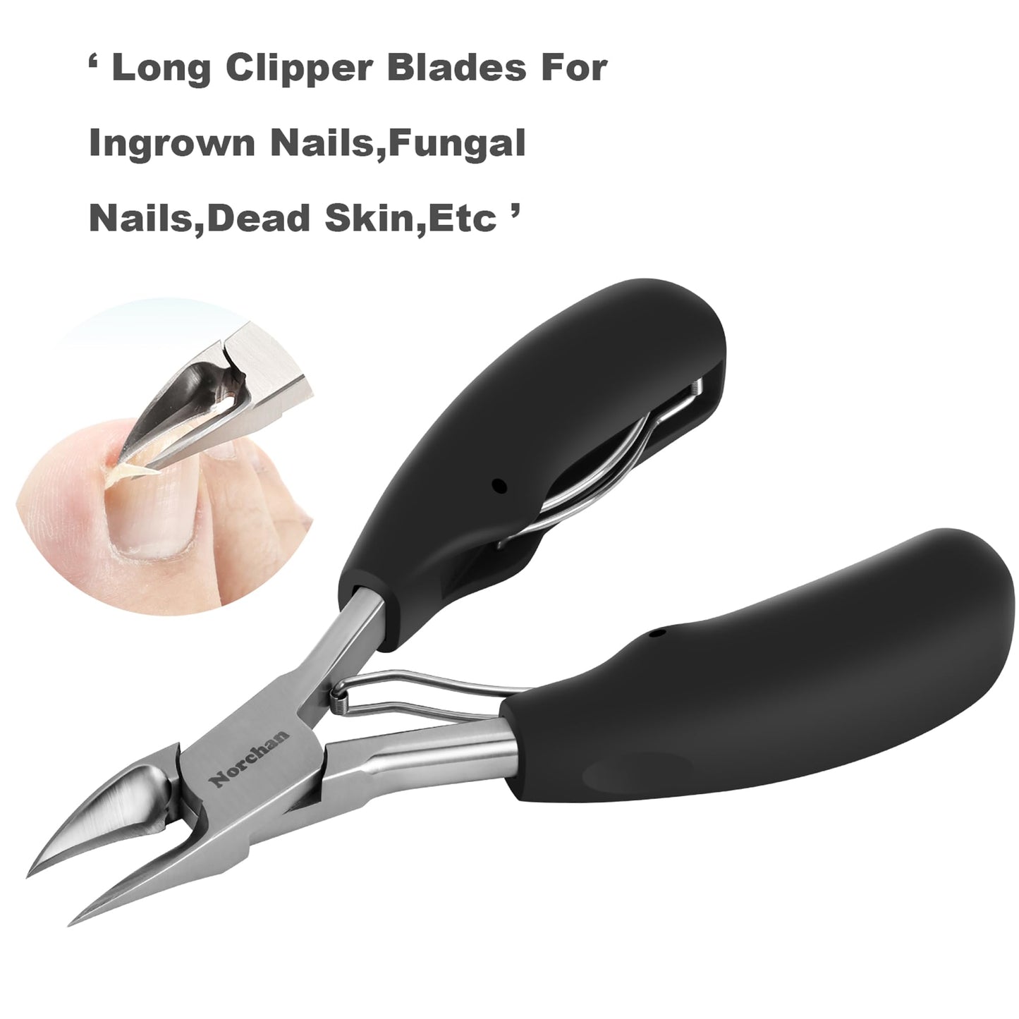 NORCHAN Large Nail Clippers Set, 5-Piece Sharp Toenail and Fingernail Clippers with Nail File, Ideal for Men and Women (Premium, Big Size, Heavy-Duty Beauty & Personal Care Norchan