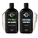 Challenger Tea Tree Shampoo & Peppermint Conditioner Combo | Men's Shower Product | For Itchy & Dry Scalp | Removes Dirt & Oils | Argan Oil, Biotin | Beauty & Personal Care Challenger