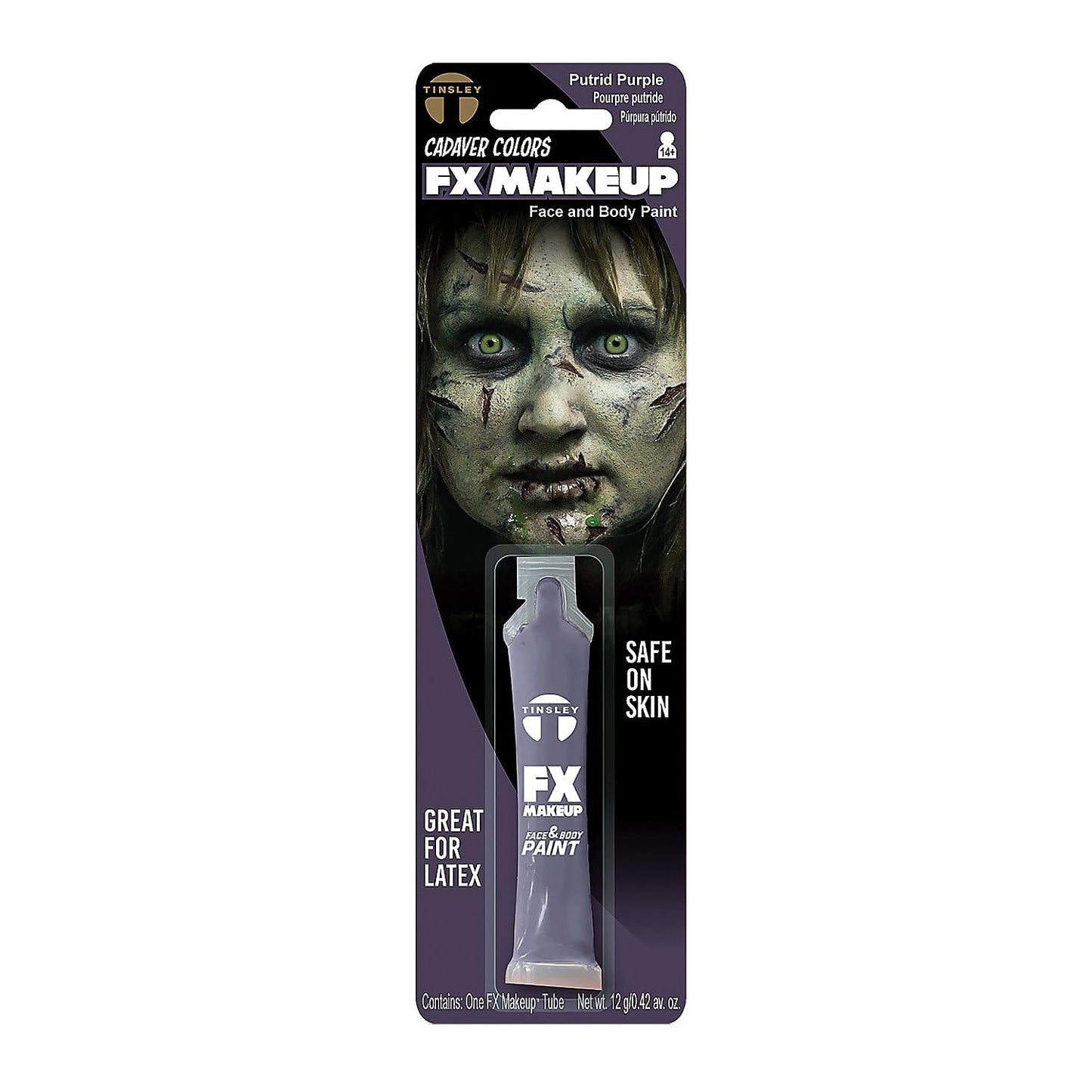 Tinsley Transfers FX Makeup - Face and Body Paint - Water-Based Cream - 7g / 0.24 oz Tube (Putrid Purple) Beauty & Personal Care Tinsley Transfers